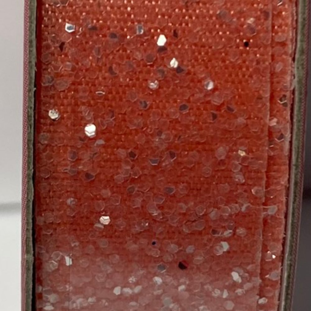 Peach Sparkle Glitter Ribbon 5/8" 9' Nicole Craft